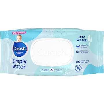 Curash Baby Wipes Simply Water 80 pack