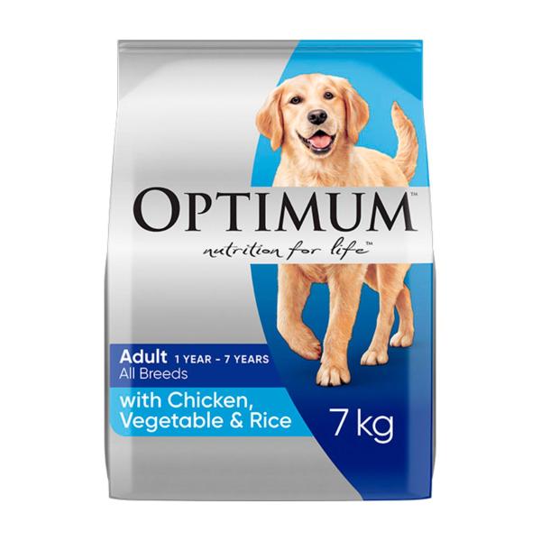 OPTIMUM ADULT ALL BREED DRY DOG FOOD WITH CHICKEN- VEGETABLES & RICE 7KG