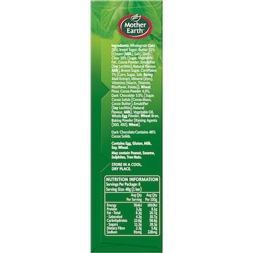 Mother Earth Baked Oat Slices Chocolate Oats 6 pack