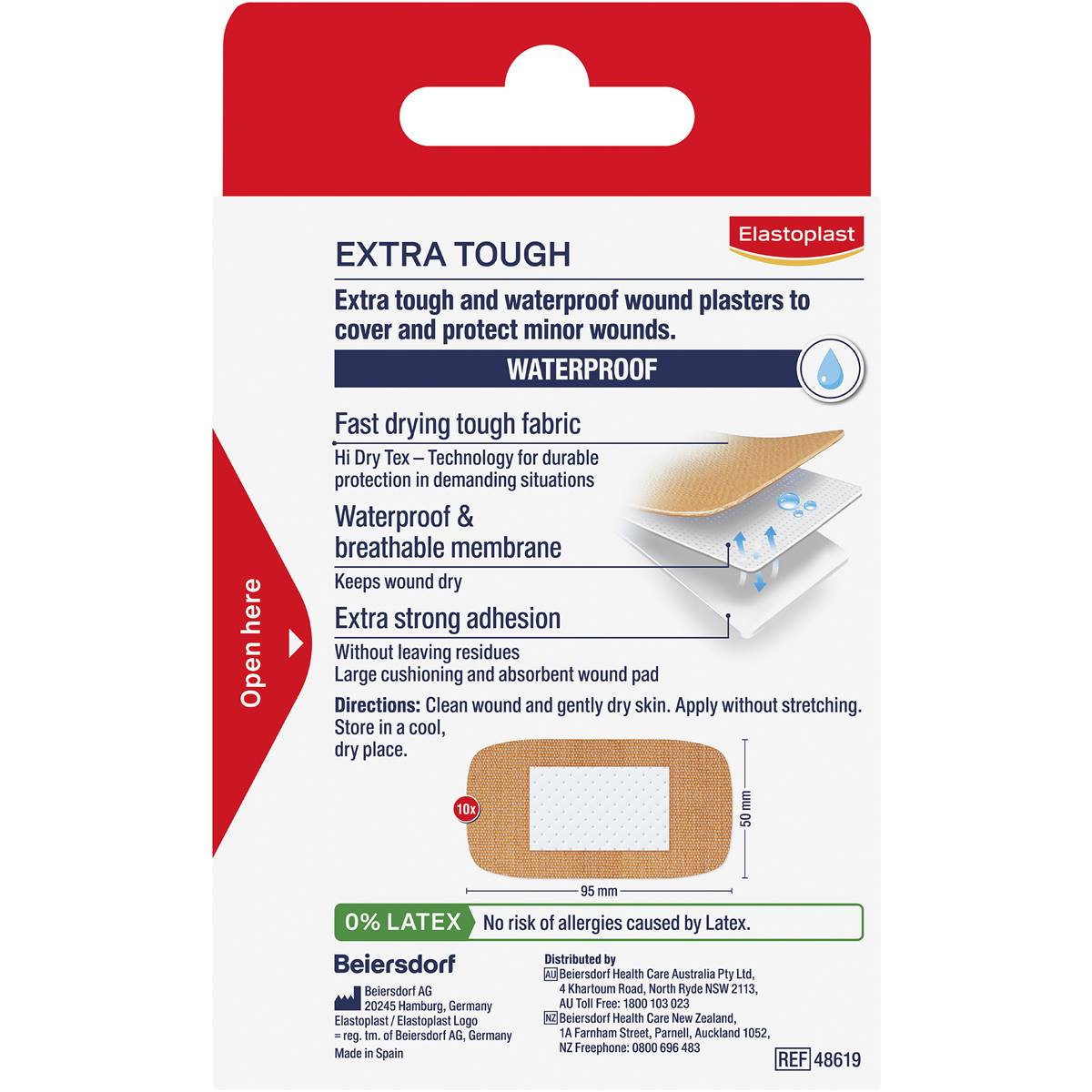 Elastoplast Heavy Fabric Plaster Strips XL 10 pack