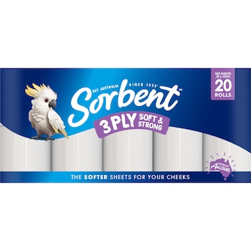 Sorbent Soft & Strong 3 Ply Toilet Paper 20 pack