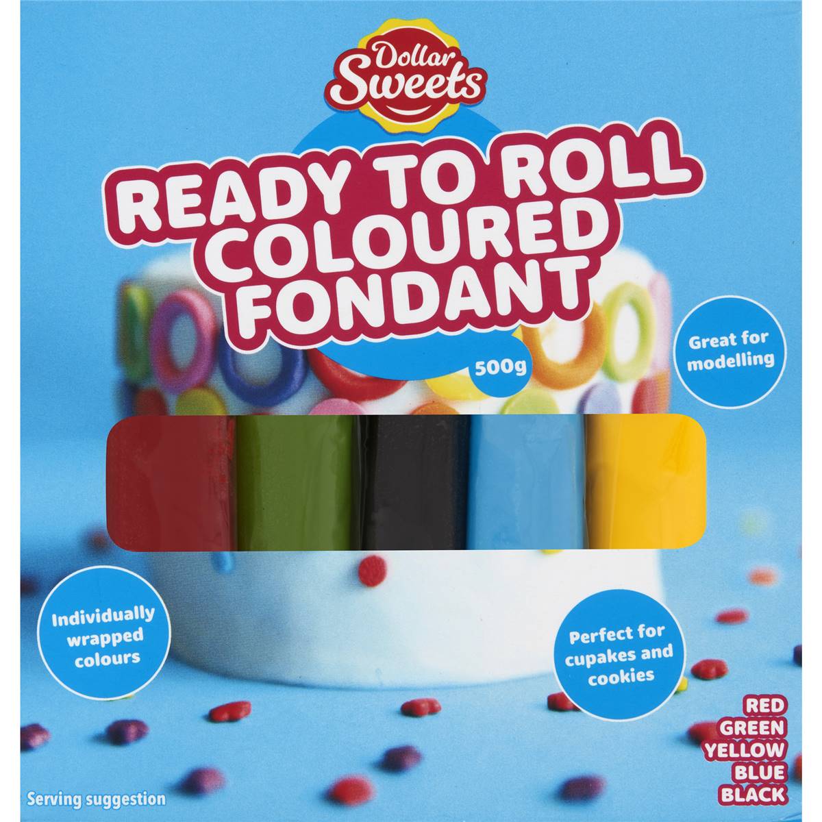 The Creative Kitchen Ready To Roll Coloured Fondant Multipack 500G