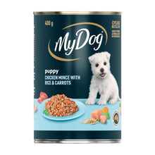 MY DOG PUPPY WET DOG FOOD CHICKEN MINCE WITH RICE & CARROTS CAN 400G