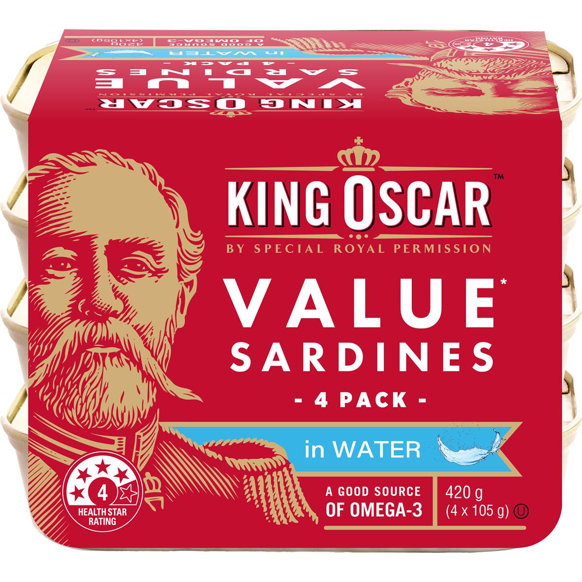 King Oscar Value Sardines In Water 4 pack