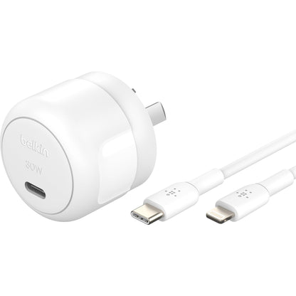 BoostCharge Compact USB-C Wall Charger 30W with USB-C to Lightning Cable
