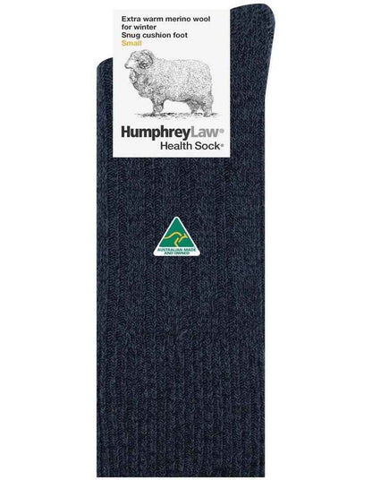 90% Fine Merino Wool Winter Health Over The Calf Socks in Charcoal