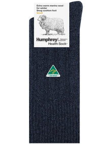 90% Fine Merino Wool Winter Health Over The Calf Socks in Charcoal