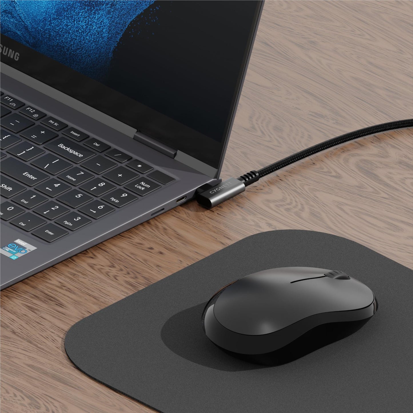 Cygnett Unite Right Angle Braided USB-C 3.1 1m Cable (Black)