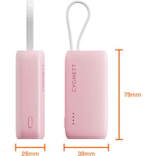 Cygnett Charge Connect 5K Power Bank with Integrated USB-C Cable (Pink)