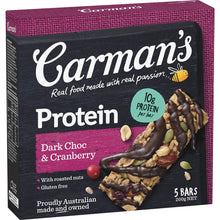 Carman's Protein Bars Dark Choc & Cranberry 5 pack