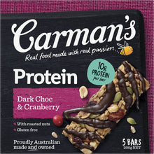 Carman's Protein Bars Dark Choc & Cranberry 5 pack