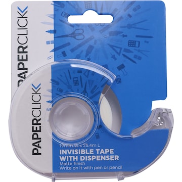 Paperclick Invisible Tape with Dispenser 18 x 25m each