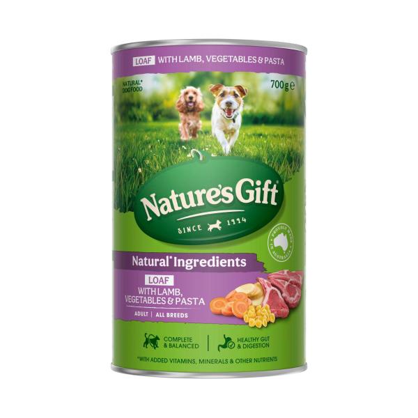 NATURE'S GIFT ADULT ALL BREEDS WET DOG FOOD LOAF LAMB- PASTA & VEGETABLES 700GRAM