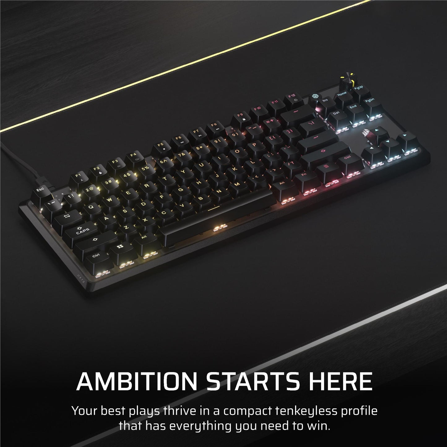 Corsair K70 CORE TKL Tenkeyless Mechanical Gaming RGB Keyboard (Black)