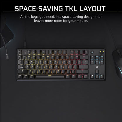 Corsair K70 CORE TKL Tenkeyless Mechanical Gaming RGB Keyboard (Black)