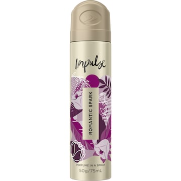 Impulse Women Aerosol Body Spray Deodorant Romantic Spark 75mL