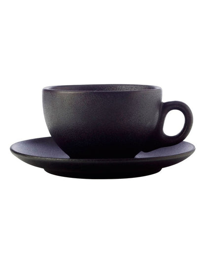 Caviar Coupe Cup & Saucer 250ml in Black