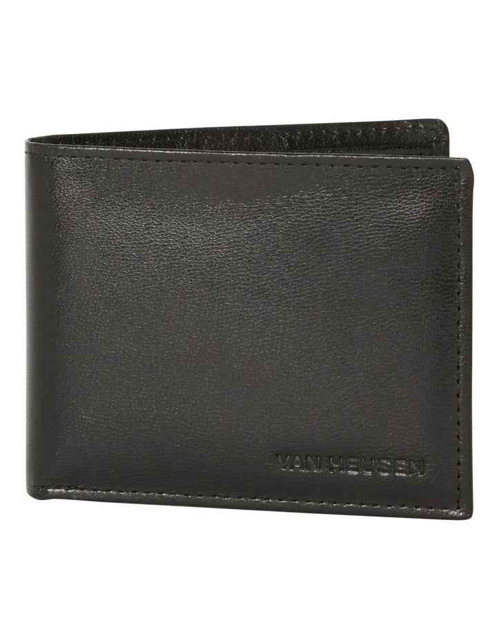 L-Fold Leather Wallet in Black