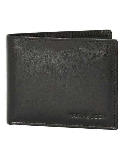 L-Fold Leather Wallet in Black