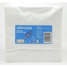 Armada Dinner Serviettes White 2 Ply 50 Pack