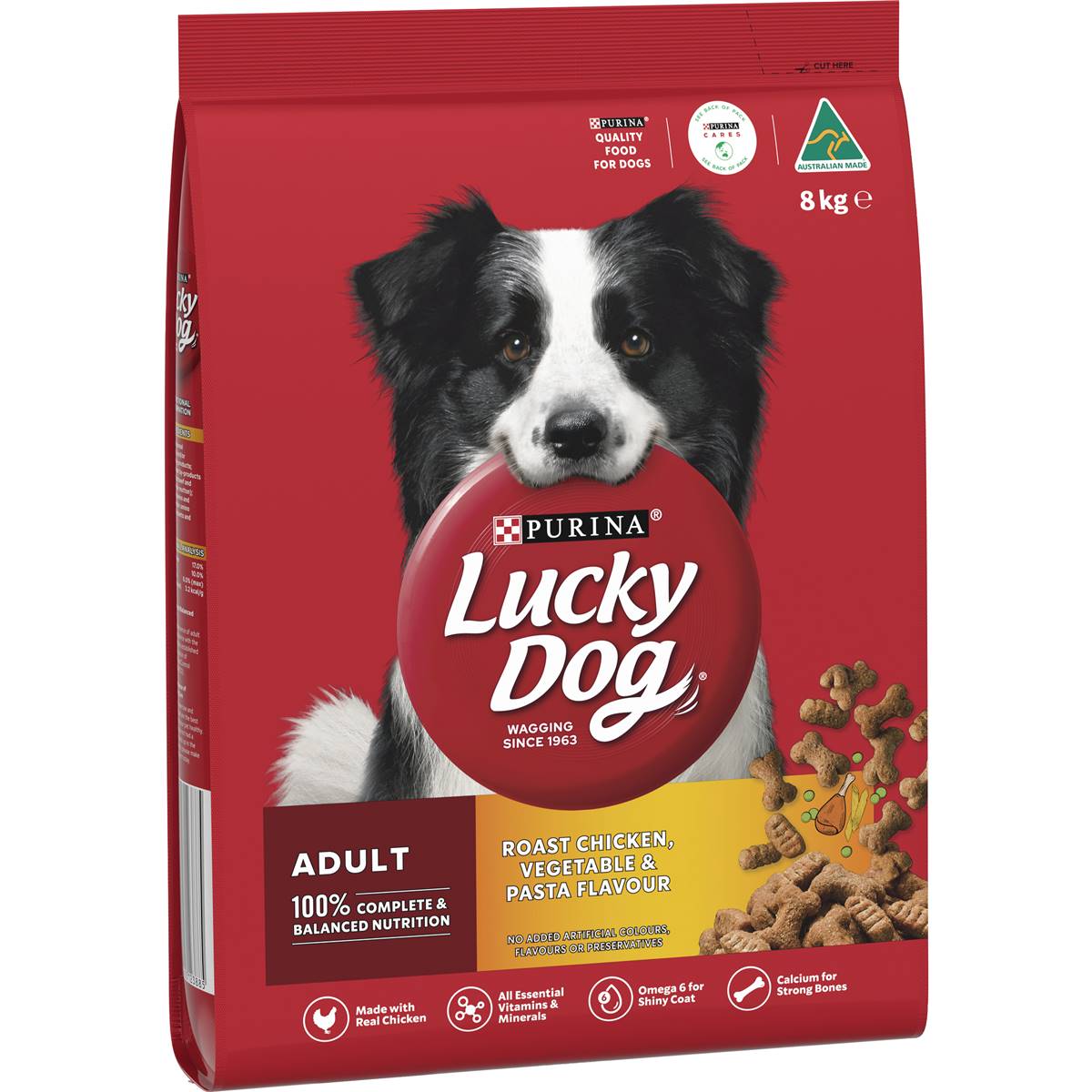 Lucky Dog Adult Roast Chicken, Vege & Pasta Dry Dog Food 8kg