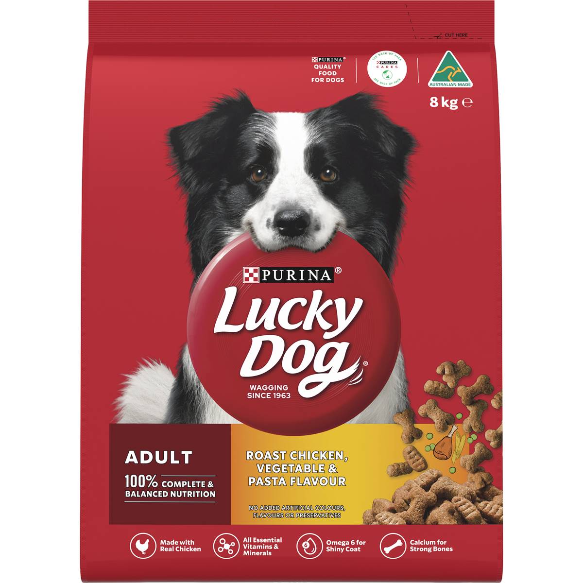 Lucky Dog Adult Roast Chicken, Vege & Pasta Dry Dog Food 8kg