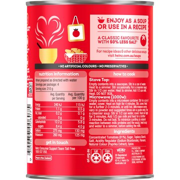 Heinz Big Red Salt Reduced Condensed Tomato Soup 420g