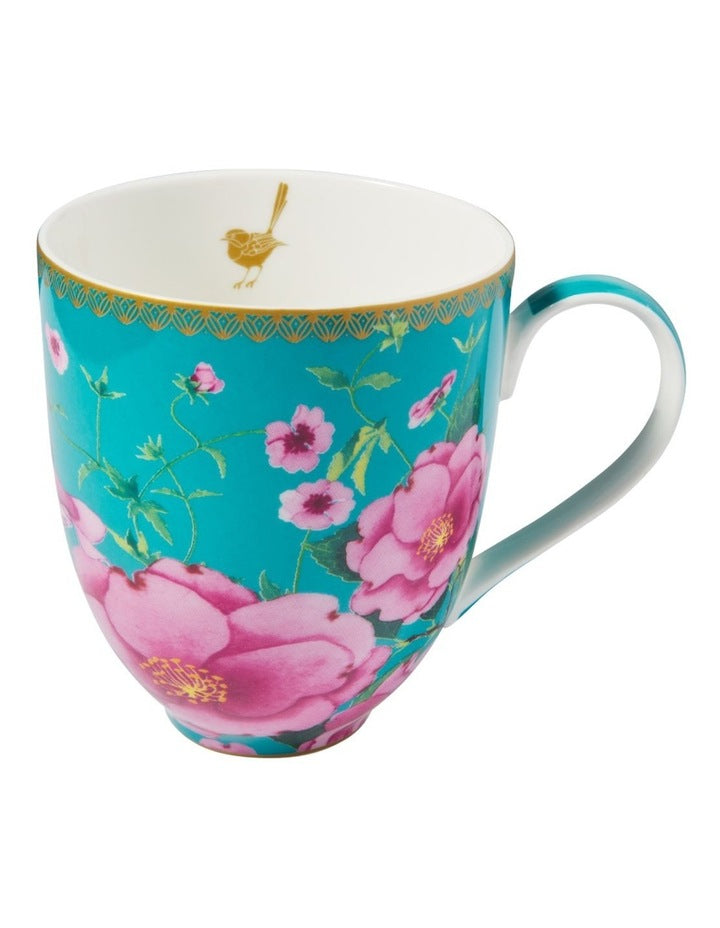 Teas & C's Silk Road Coupe Mug 440ml Gift Boxed in Aqua
