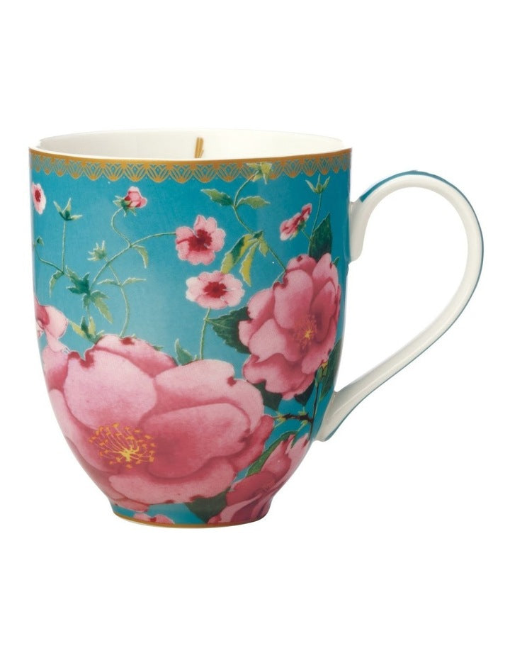 Teas & C's Silk Road Coupe Mug 440ml Gift Boxed in Aqua