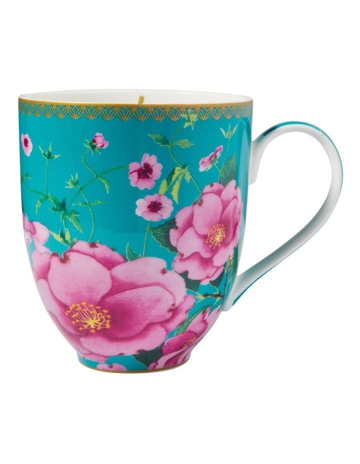 Teas & C's Silk Road Coupe Mug 440ml Gift Boxed in Aqua