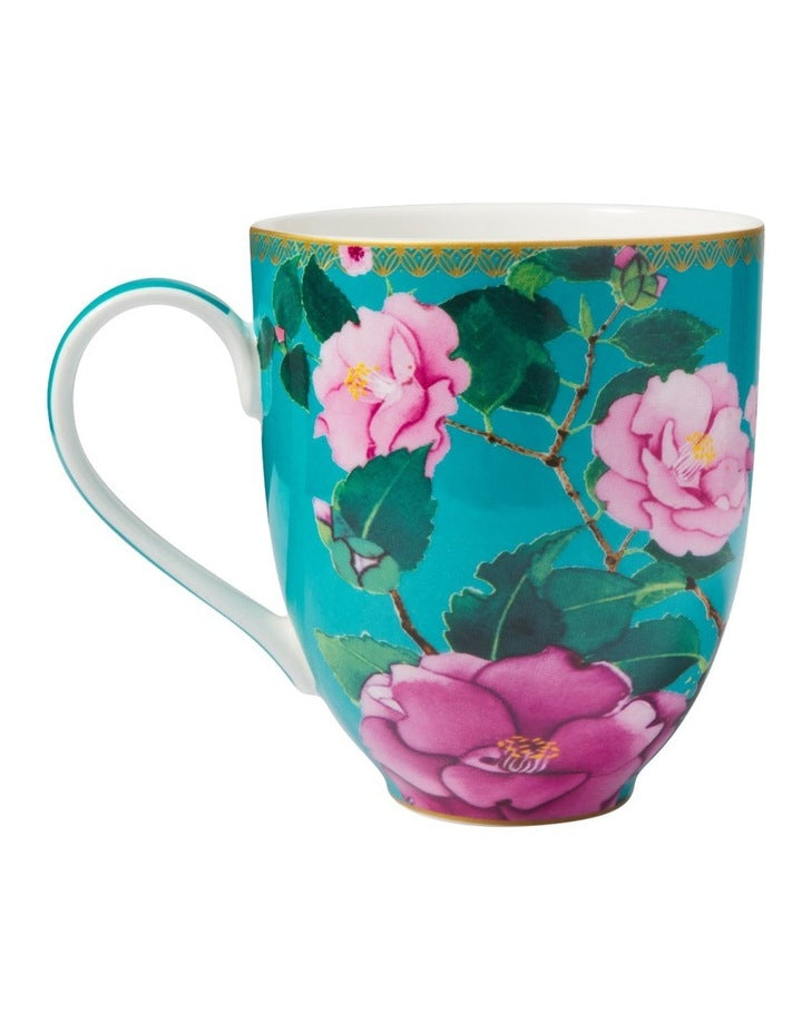 Teas & C's Silk Road Coupe Mug 440ml Gift Boxed in Aqua