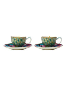 Teas & C's Silk Road Demi Cup and Saucer Set 85ml 2pc Gift Boxed in Aqua