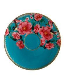 Teas & C's Silk Road Footed Cup & Saucer Set 200ml Gift Boxed in Aqua