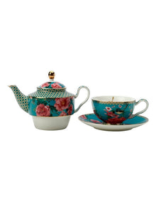 Teas & C's Silk Road Teapot Tea for One with Infuser 380ml in Aqua