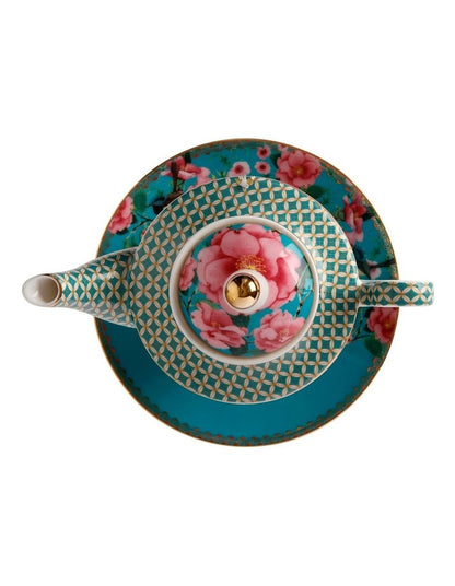 Teas & C's Silk Road Teapot Tea for One with Infuser 380ml in Aqua