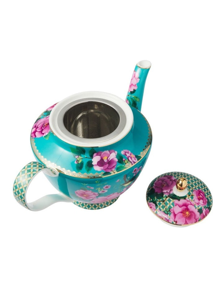 Teas & C's Silk Road Teapot Tea for One with Infuser 1L in Aqua