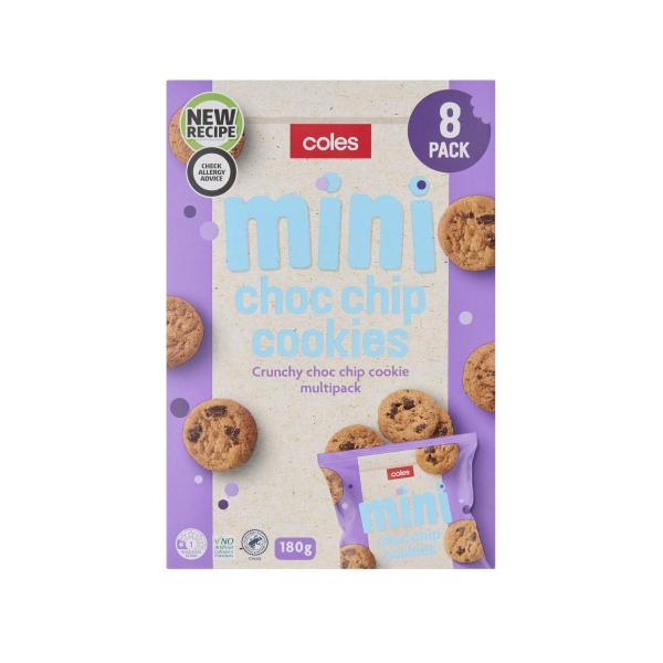COLES MULTIPACK MINI CHOC CHIP COOKIES 8 PACK