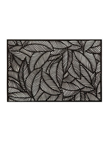 Table Accents Leaf Cut-Out Placemat 45x30cm in Black