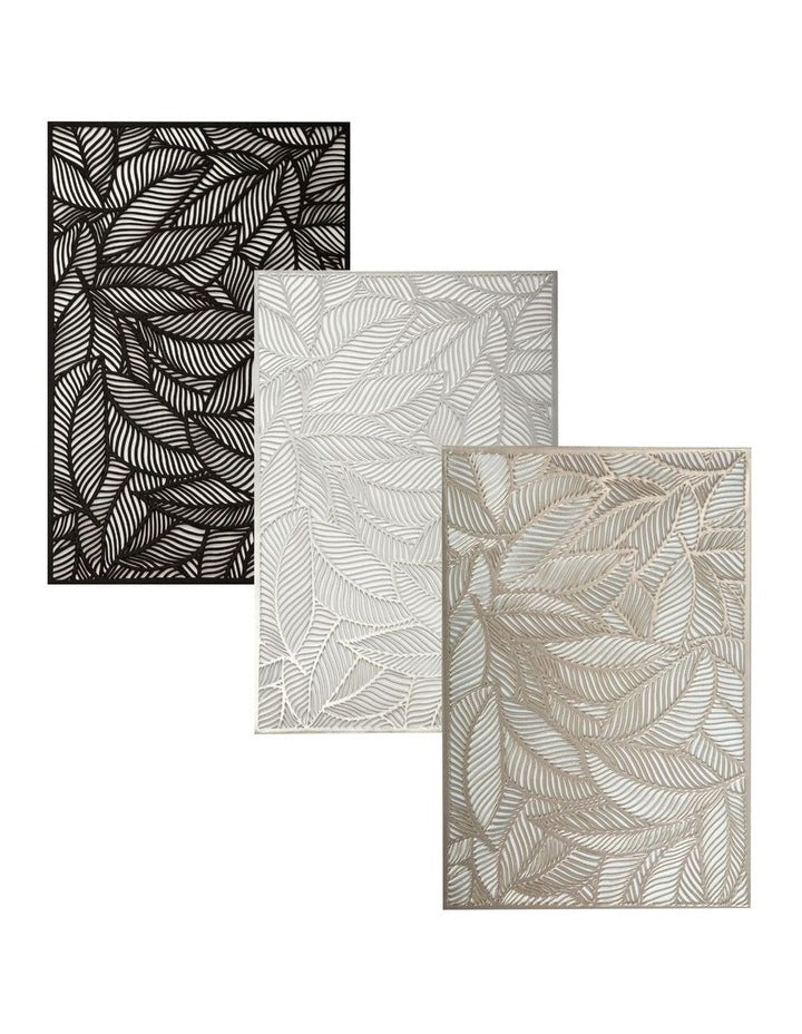 Table Accents Leaf Cut-Out Placemat 45x30cm in Black
