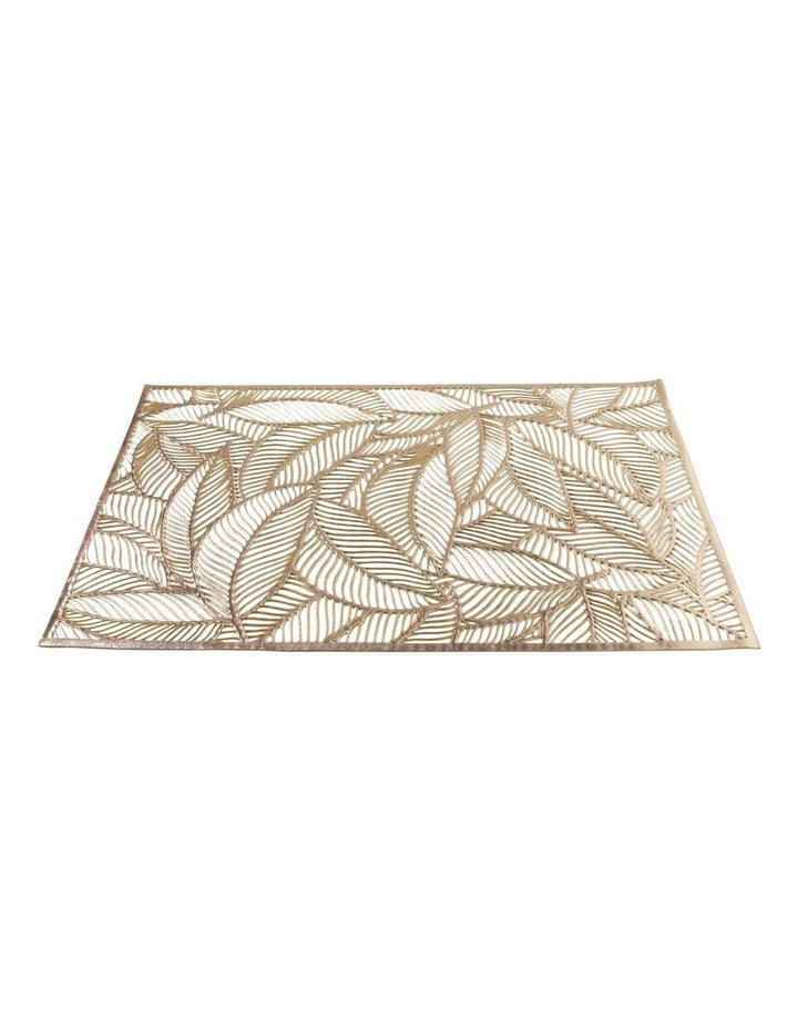Table Accents Leaf Cut-Out Placemat 45x30cm in Gold