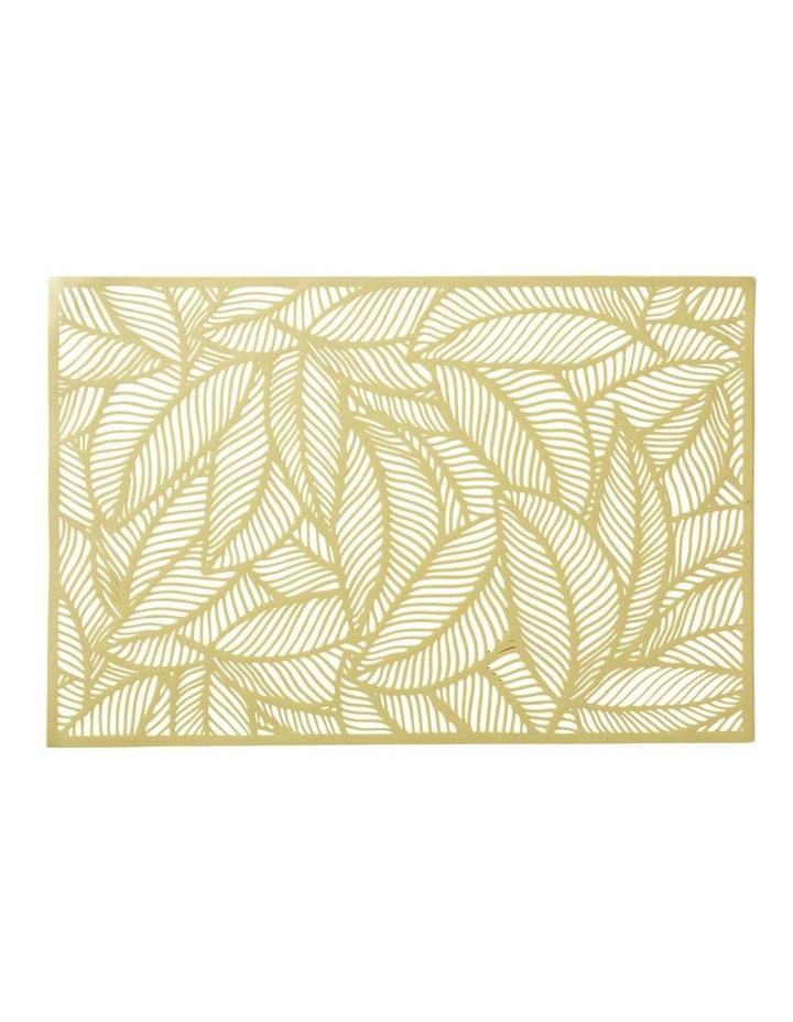 Table Accents Leaf Cut-Out Placemat 45x30cm in Gold