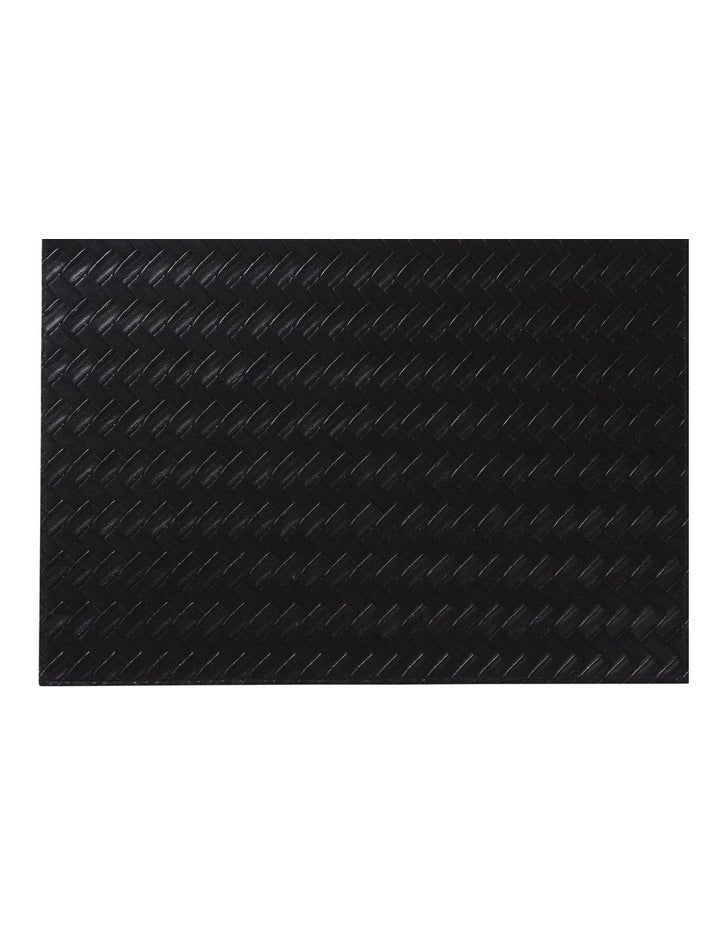 Table Accents Plait Leather Look Placemat 43x30cm in Black