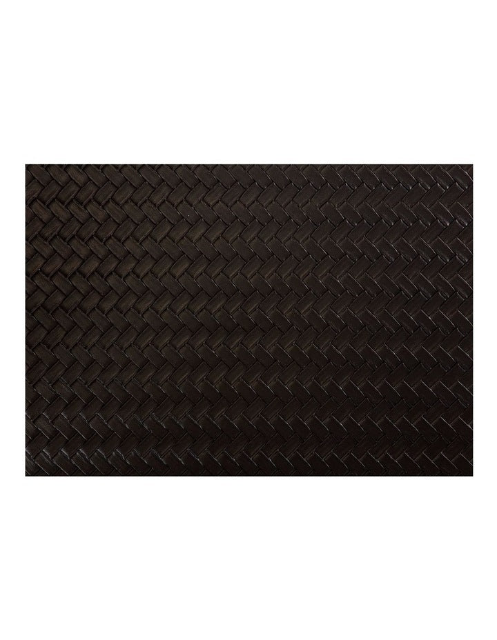 Table Accents Plait Leather Look Placemat 43x30cm in Black