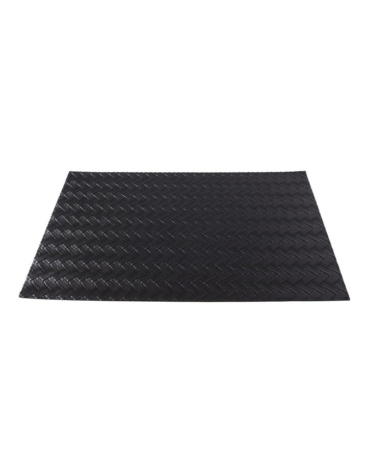 Table Accents Plait Leather Look Placemat 43x30cm in Black