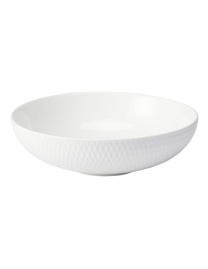 White Basics Diamonds Round Serving Bowl 25cm in White
