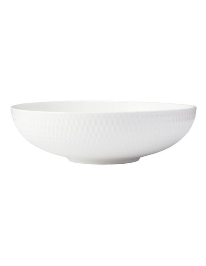 White Basics Diamonds Round Serving Bowl 25cm in White