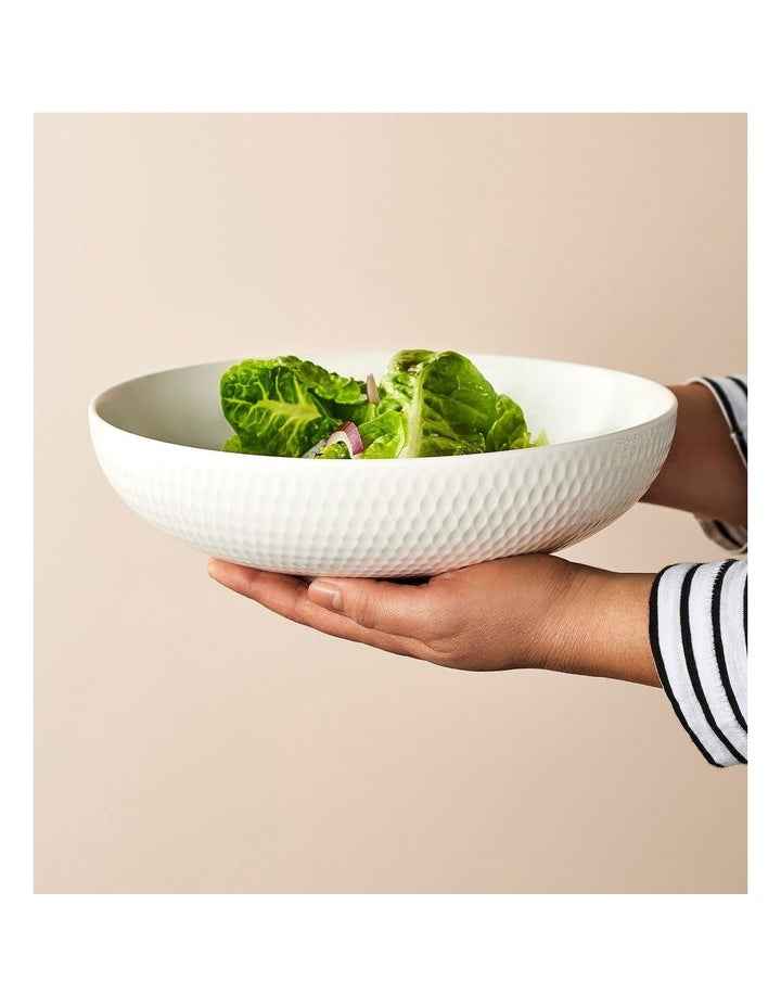 White Basics Diamonds Round Serving Bowl 25cm in White