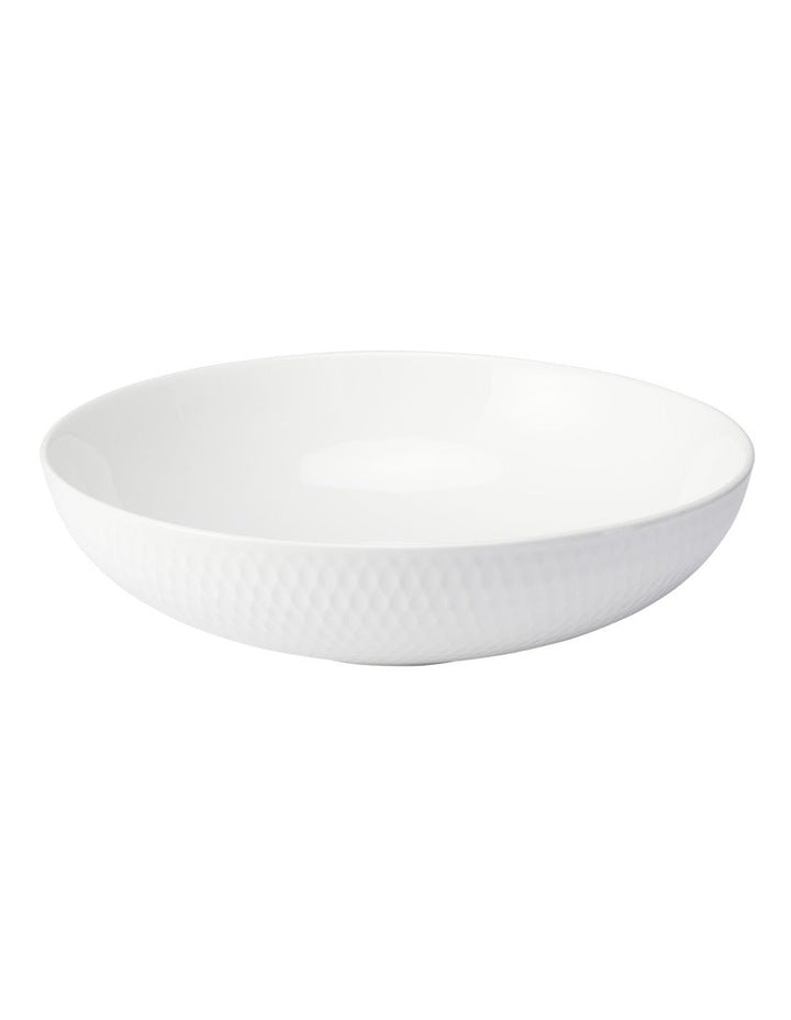 White Basics Diamonds Round Serving Bowl 28cm in White