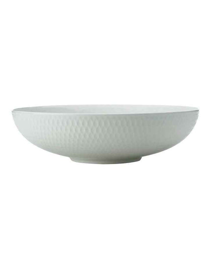 White Basics Diamonds Round Serving Bowl 28cm in White