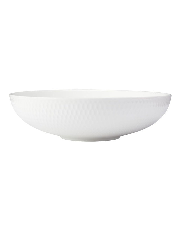 White Basics Diamonds Round Serving Bowl 28cm in White